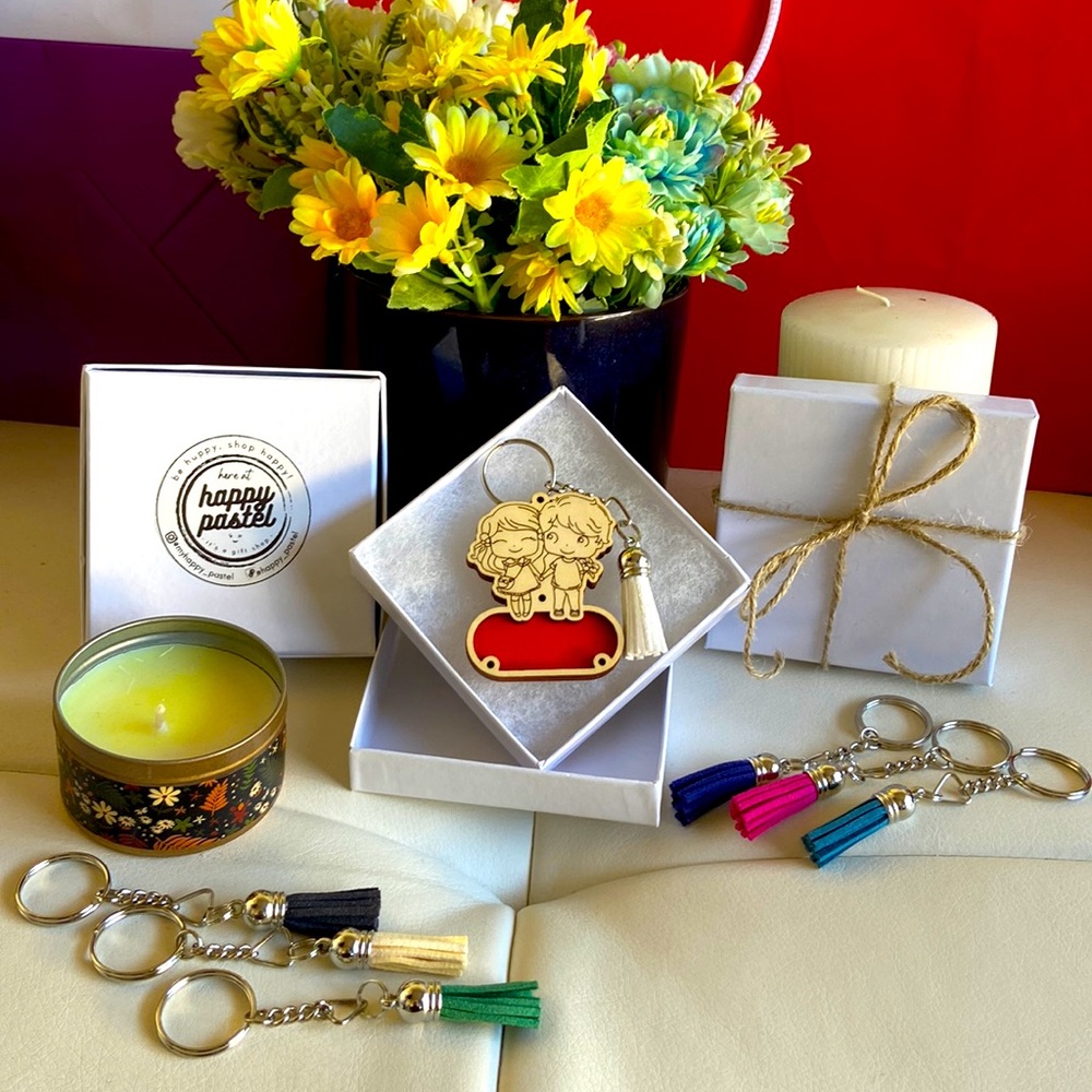 Personalized Wooden 3D Keychain with Tassel / Fridge Magnet